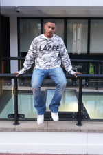 LAZEE Snow Camo Waffle Knit — on model