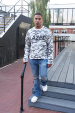 LAZEE Snow Camo Waffle Knit — on model
