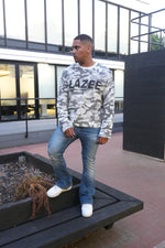 LAZEE Snow Camo Waffle Knit — on model