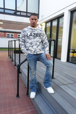 LAZEE Snow Camo Waffle Knit — on model